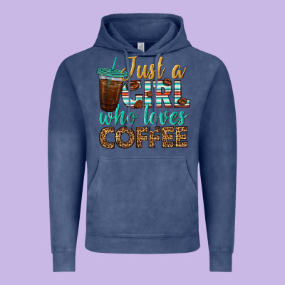 Just A Girl Who Loves Coffee Vintage Hoodie Designed By Bundleandbundleshop
