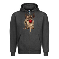 Charcoal Heather deer gnome Zipper Hoodie - CowGirlArtShop