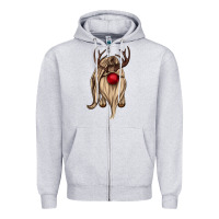 Heather Grey deer gnome Zipper Hoodie - CowGirlArtShop