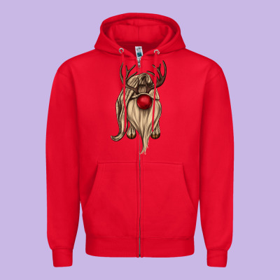 Deer Gnome Zipper Hoodie Designed By Cowgirlartshop