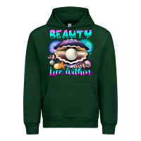 Forest Green Beauty Lies Within Urban Hoodie - CowhideDigitalArt