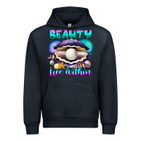 Navy Beauty Lies Within Urban Hoodie - CowhideDigitalArt