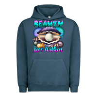 Pigment Midnight Navy Beauty Lies Within Urban Hoodie - CowhideDigitalArt