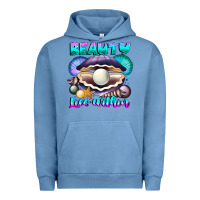 Pigment Pebble Blue Beauty Lies Within Urban Hoodie - CowhideDigitalArt