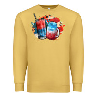 Antique Gold Red white and blue slushy cocktail Premium Sweatshirt - FaDigitalArtStudio