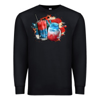Black Red white and blue slushy cocktail Premium Sweatshirt - FaDigitalArtStudio