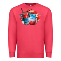 Cardinal Red white and blue slushy cocktail Premium Sweatshirt - FaDigitalArtStudio