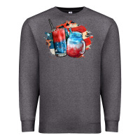 Charcoal Heather Red white and blue slushy cocktail Premium Sweatshirt - FaDigitalArtStudio