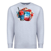 Heather Grey Red white and blue slushy cocktail Premium Sweatshirt - FaDigitalArtStudio