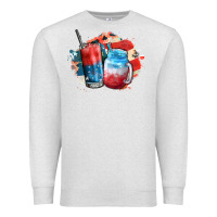 Oatmeal Heather Red white and blue slushy cocktail Premium Sweatshirt - FaDigitalArtStudio