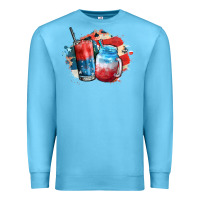 Ocean Blue Red white and blue slushy cocktail Premium Sweatshirt - FaDigitalArtStudio