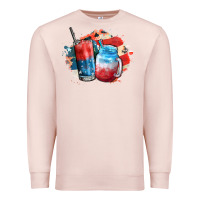 Pale Pink Red white and blue slushy cocktail Premium Sweatshirt - FaDigitalArtStudio