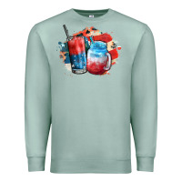 Seafoam Red white and blue slushy cocktail Premium Sweatshirt - FaDigitalArtStudio