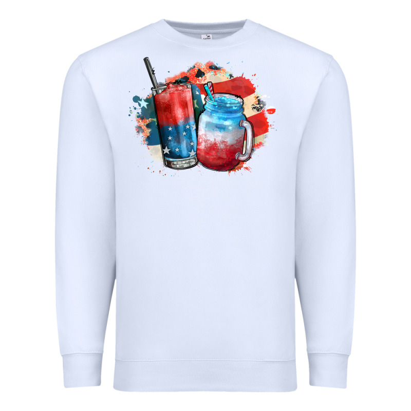 Red White And Blue Slushy Cocktail Premium Sweatshirt by FaDigitalArtStudio | Teevron
