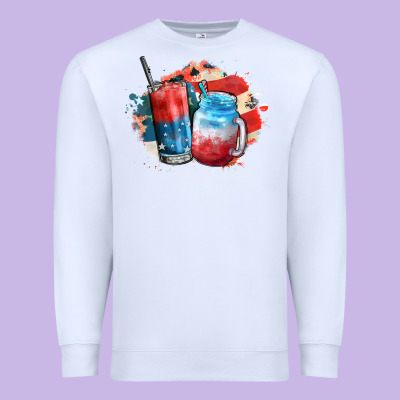 Red White And Blue Slushy Cocktail Premium Sweatshirt Designed By Fadigitalartstudio