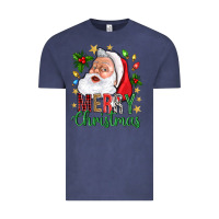Vintage Denim Merry Christmas With Santa Vintage Tee - BundleAndBundleShop