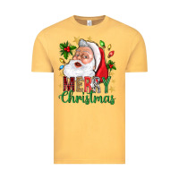 Vintage Mustard Merry Christmas With Santa Vintage Tee - BundleAndBundleShop