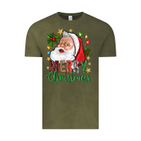 Vintage Olive Merry Christmas With Santa Vintage Tee - BundleAndBundleShop