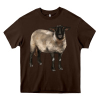 Chocolate Brown suffolk ewe Heavy Core Tee - BarkalooDesign