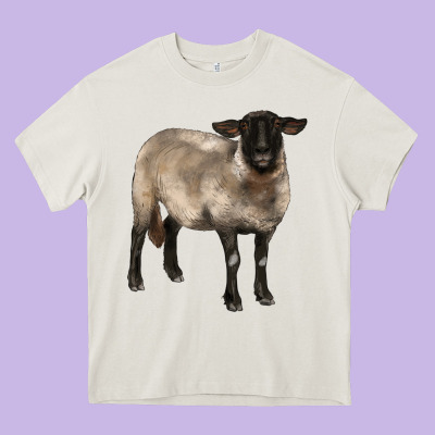 Suffolk Ewe Heavy Core Tee Designed By Barkaloodesign