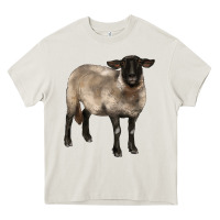 Cream suffolk ewe Heavy Core Tee - BarkalooDesign