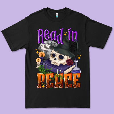 Read In Peace Halloween Premium Tee Designed By Nancycooperartshop