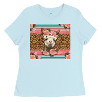 Baby Blue llama and roses glitter Ladies Tee - LillyAllenDesigns