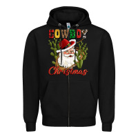 Black cowboy christmas western cactus Zipper Hoodie - CowGirlArtShop