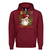 Burgundy cowboy christmas western cactus Zipper Hoodie - CowGirlArtShop