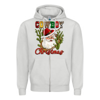 Dove Grey cowboy christmas western cactus Zipper Hoodie - CowGirlArtShop