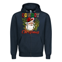 Navy cowboy christmas western cactus Zipper Hoodie - CowGirlArtShop