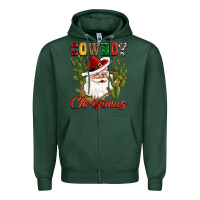 Sports Green cowboy christmas western cactus Zipper Hoodie - CowGirlArtShop