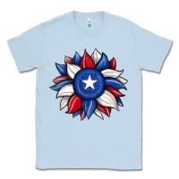 Dusty Blue sunflower texas flag 2 Classic Tee - JahusDesignShop