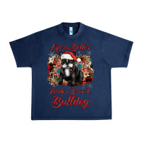 Navy christmas life is better with a french bulldog Urban Heavy Tee - JahusDesignShop