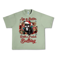Oil Green christmas life is better with a french bulldog Urban Heavy Tee - JahusDesignShop