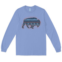Colony Blue Bison Silhouette Blue Aztec Long Sleeve Tee - Bettercallsaul