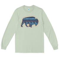 Matcha Bison Silhouette Blue Aztec Long Sleeve Tee - Bettercallsaul