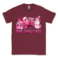 Burgundy Pink Christmas Truck Classic Tee - BundleAndBundleShop