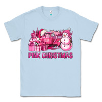 Dusty Blue Pink Christmas Truck Classic Tee - BundleAndBundleShop