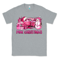 Heather Grey Pink Christmas Truck Classic Tee - BundleAndBundleShop