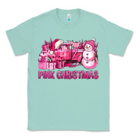 Seafoam Pink Christmas Truck Classic Tee - BundleAndBundleShop