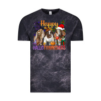 Cloud Black Happy Hallothanksmas Goats Vintage Tee - BundleAndBundleShop