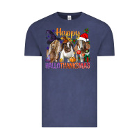 Happy Hallothanksmas Goats Vintage Tee | Teevron
