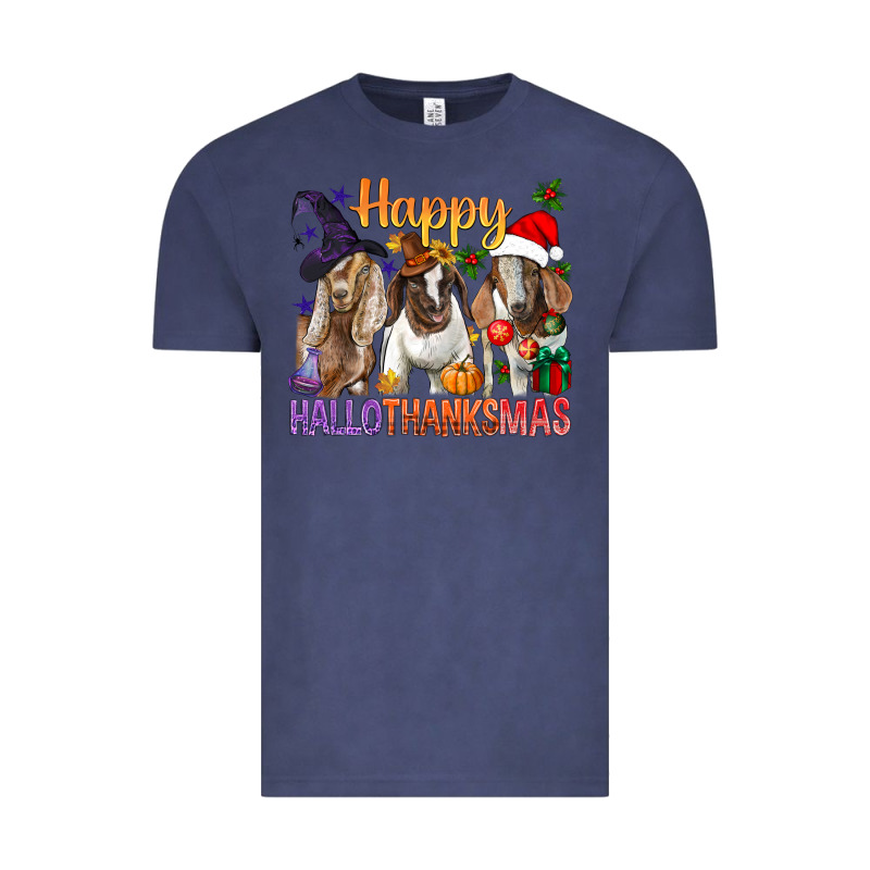 Happy Hallothanksmas Goats Vintage Tee by BundleAndBundleShop | Teevron