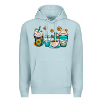 Blue Mist jesus coffee cups Premium Hoodie - OliviaCreatesArt