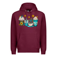 Burgundy jesus coffee cups Premium Hoodie - OliviaCreatesArt