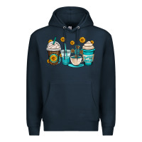 Navy jesus coffee cups Premium Hoodie - OliviaCreatesArt