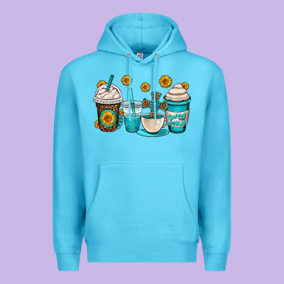 Jesus Coffee Cups Premium Hoodie Designed By Oliviacreatesart