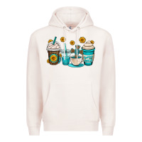 Pale Pink jesus coffee cups Premium Hoodie - OliviaCreatesArt