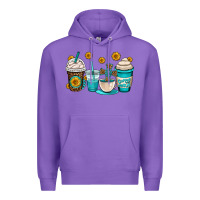 Purple jesus coffee cups Premium Hoodie - OliviaCreatesArt